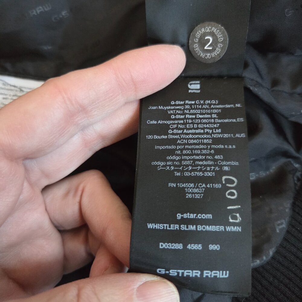 G-star Raw black puffer jacket. Whistler Slim Bomber Women. AS IS. - Picture 7 of 12